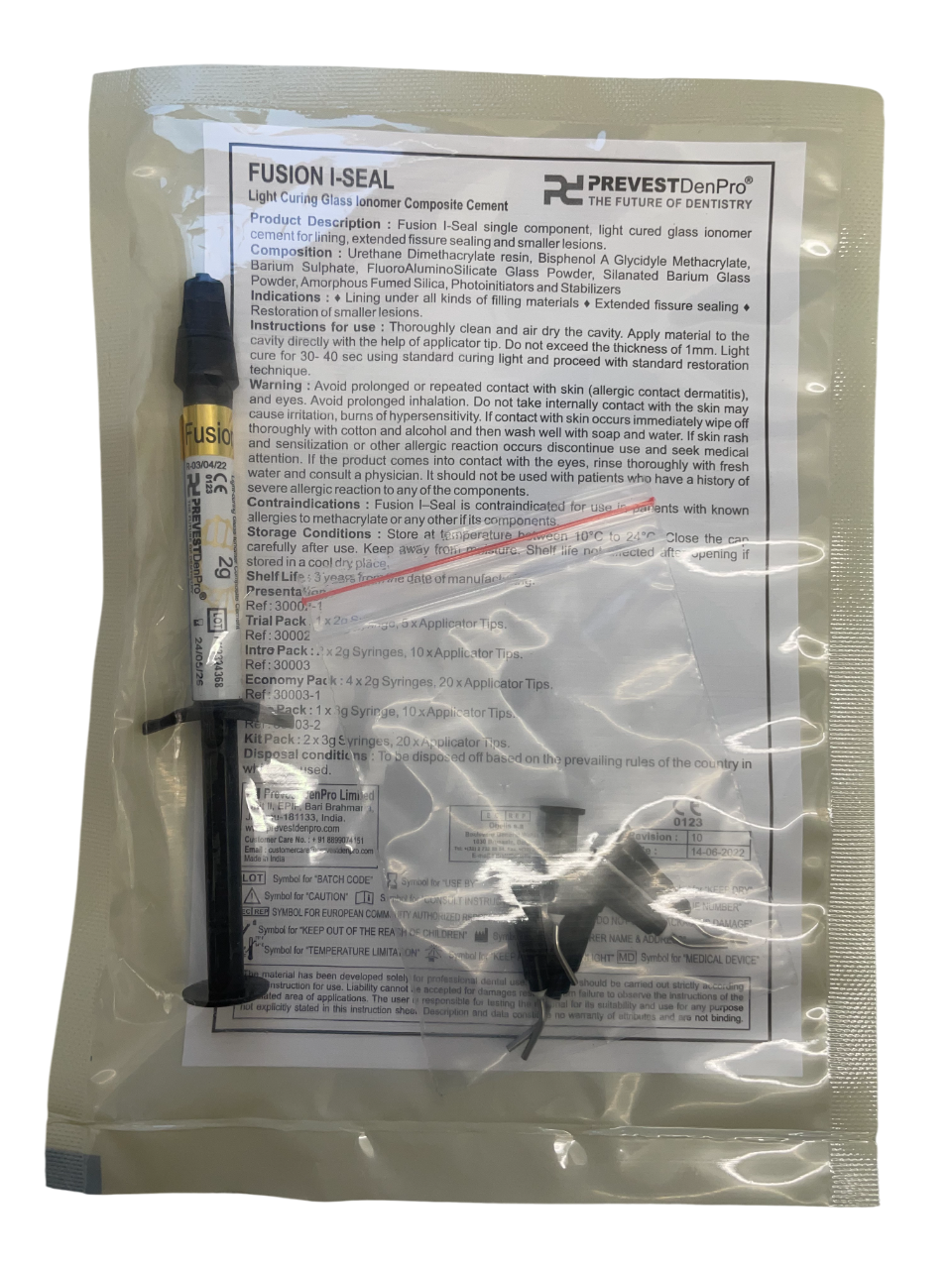 Prevest DenPro 30002-1 Fusion I Seal Light Curing Glass Ionomer Composite