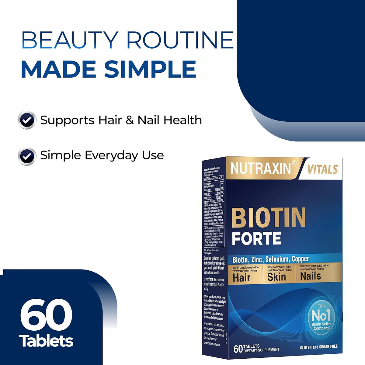 Nutraxin Vitals Biotin Forte – 60 Tablets