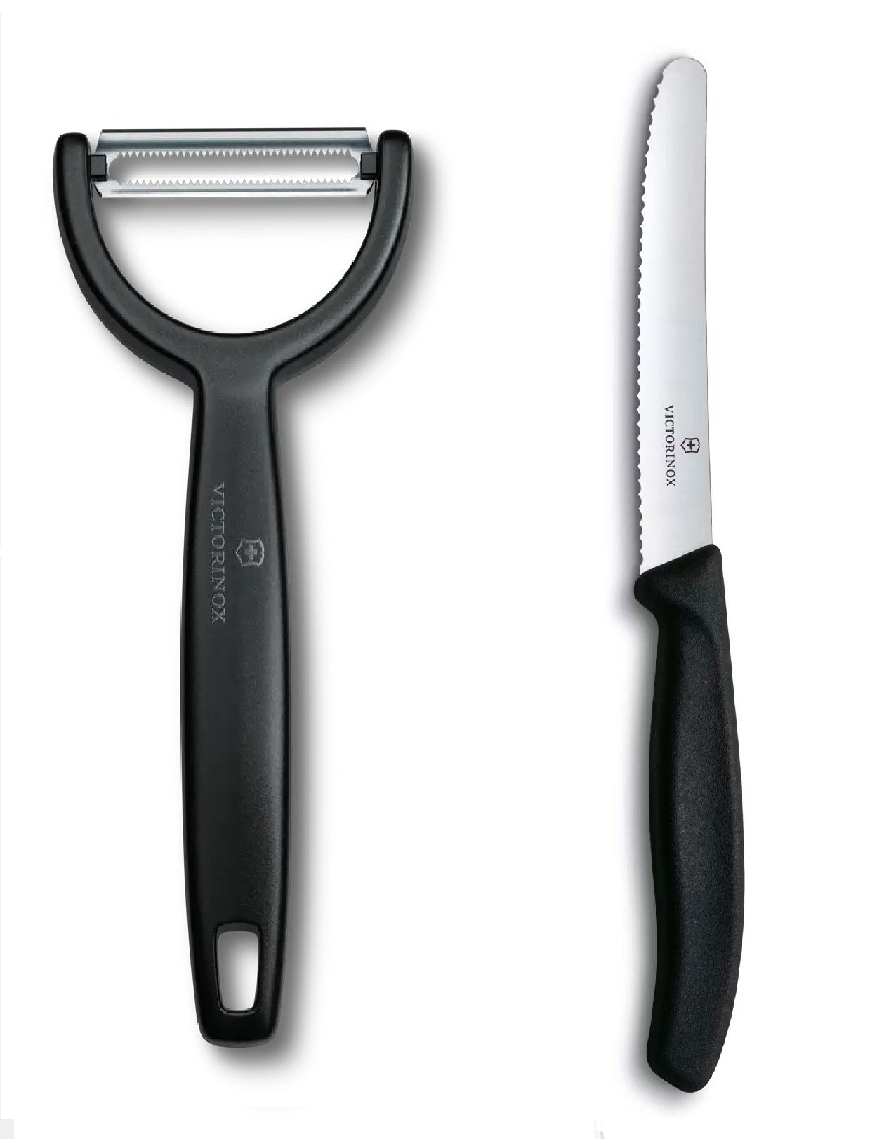 Victorinox Black Combo - 'T' YPSO Vegetable Peeler + Classic Knife
