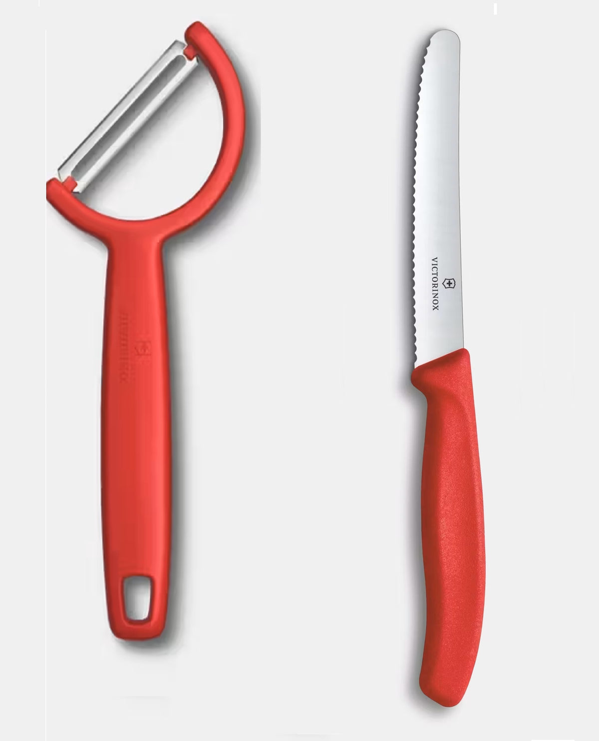 Victorinox Red Combo - 'T' YPSO Vegetable Peeler + Classic Knife