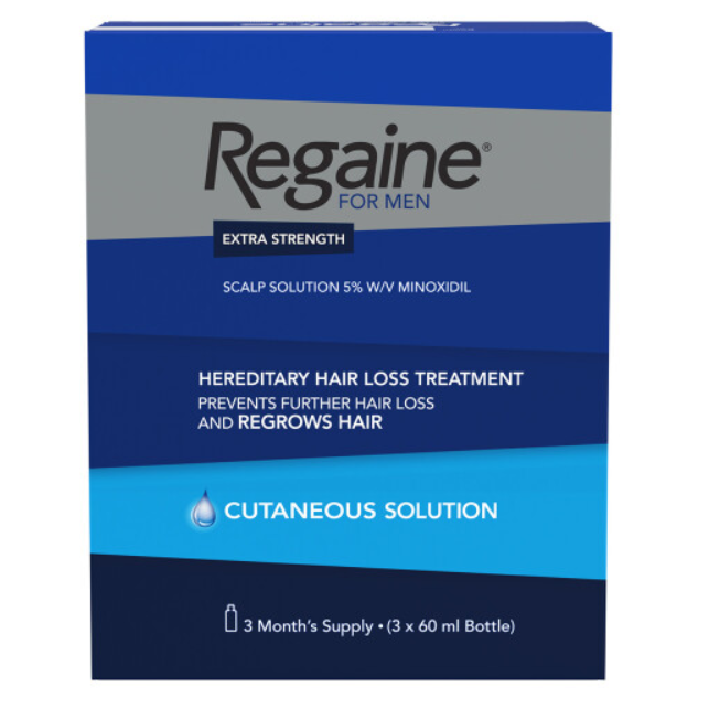 3 x REGAINE for Men (TRIPLE PACK - 180ml) 5% Minoxidil  Solution for 3 months
